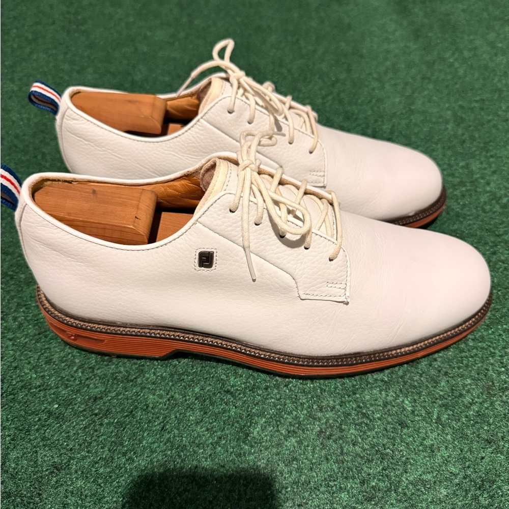 Classic Footjoy Premier Spikeless Golf White Brick Leather Men's Shoes 10.5